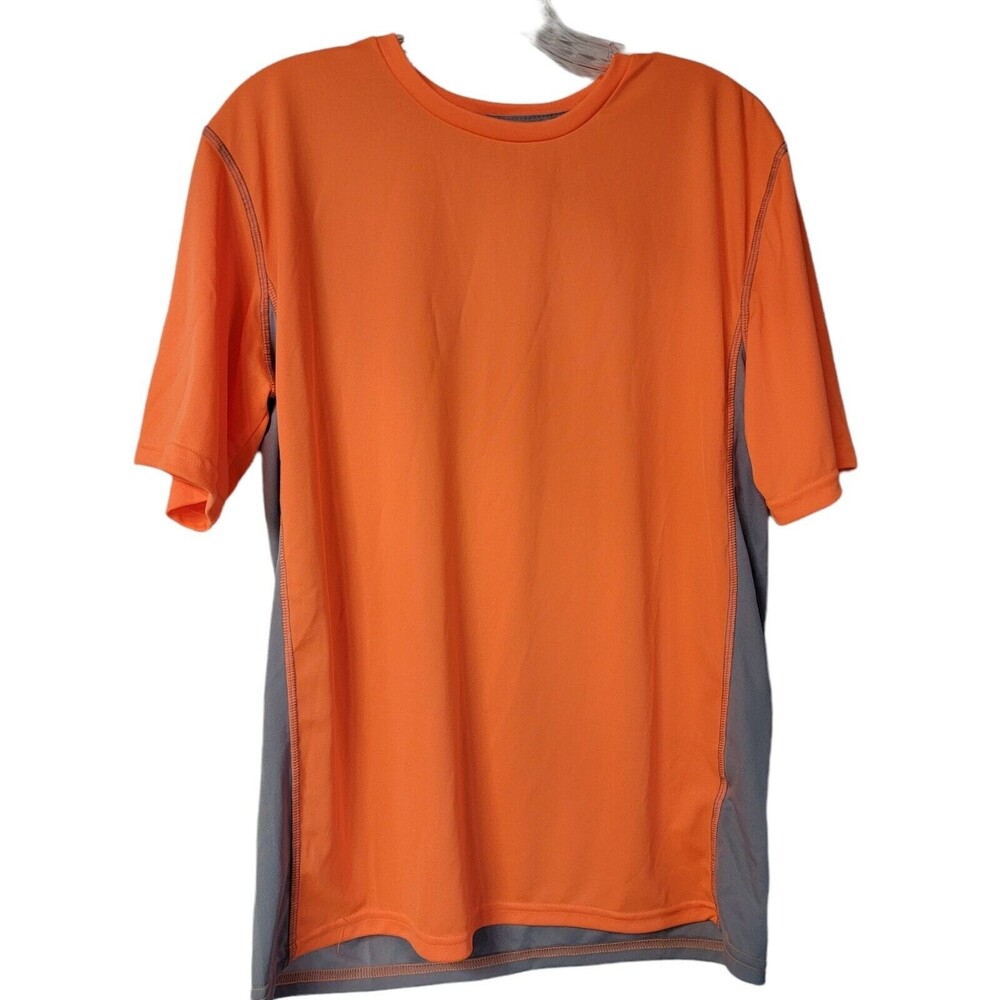 Syntrel Zorrel Moisture Wicking Shirt Neon Orange & Gray‎ SMALL